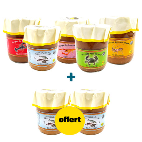 Lot de 5 soupes de la mer artisanales + 2 soupes offertes