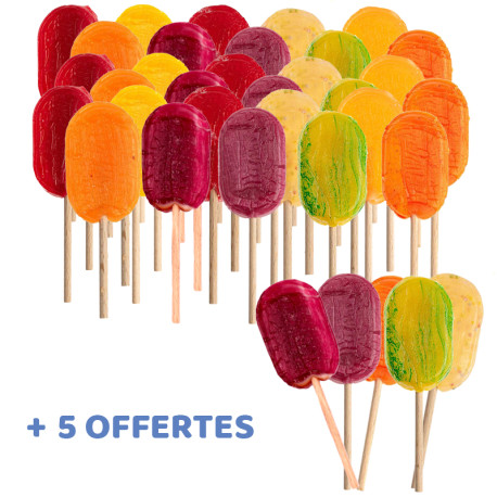 30 Sucettes artisanales aux fruits + 5 offertes